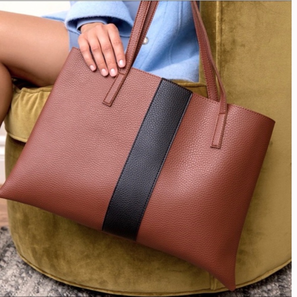 Vince Camuto pebbled vegan leather luck tote NWT